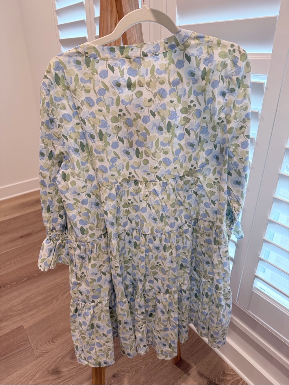 NWT Crown & Ivy Blue Green Abstract Tiered Mini Dress XL - Picture 3 of 5
